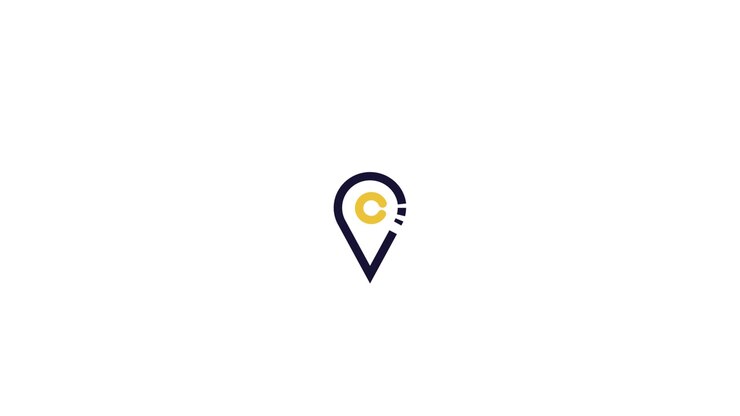 Animated Location Pin Icon with Rotating Center