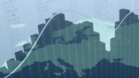 animation of data processing over world map