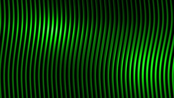 Wavy green strings