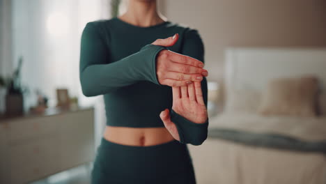 woman stretching before workout