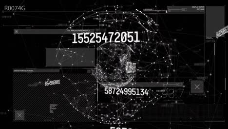 Animation-Der-Datenverarbeitung-Mit-Globus-über-Digitalem-Bildschirm