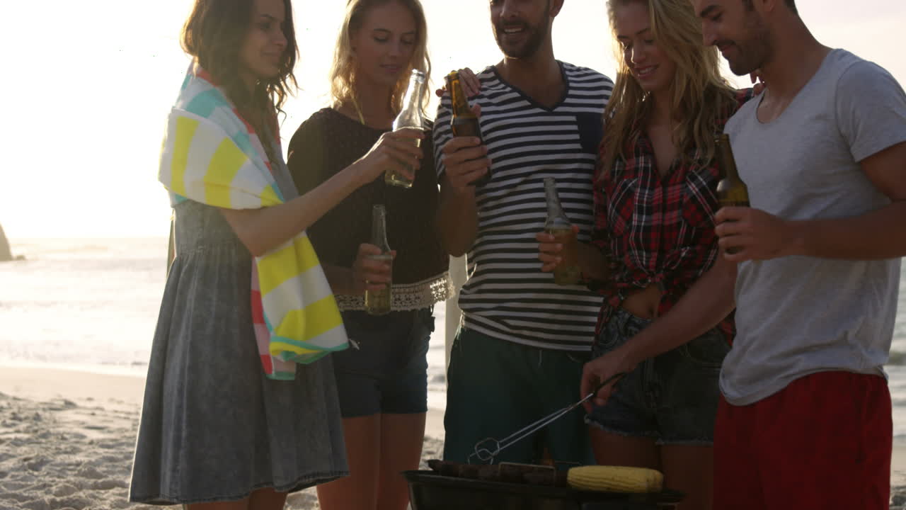 Friends having a barbecue