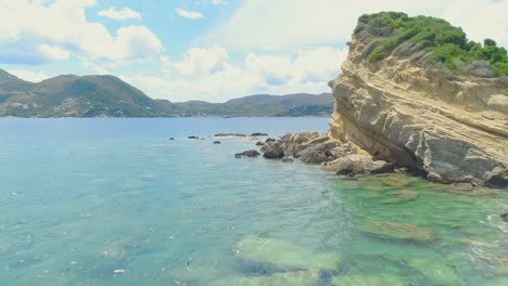 idyllic coastal cliffs azure waters