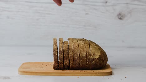 sliced bread on a wooden board