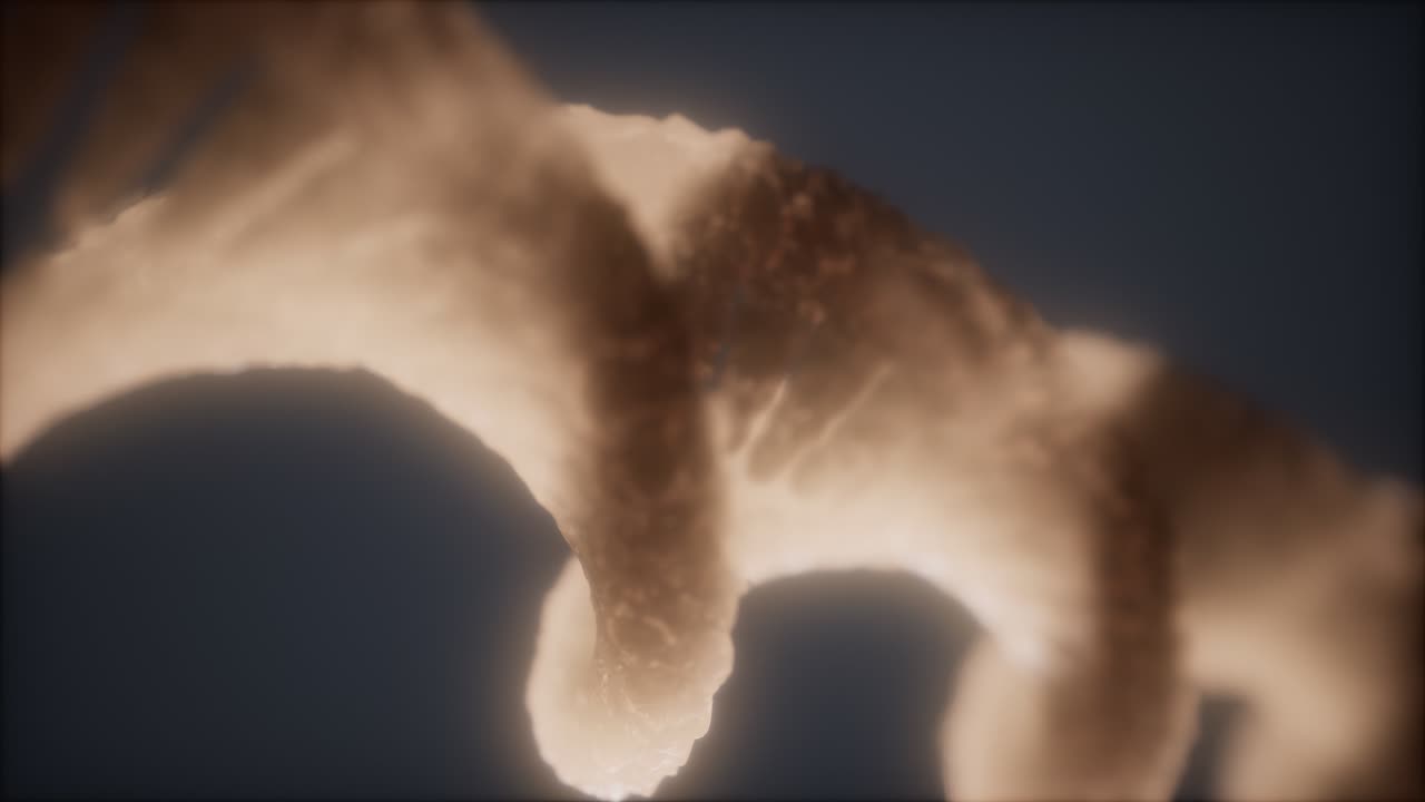 animación de primer plano de la estructura helicoidal de doble bucle de la hebra de adn