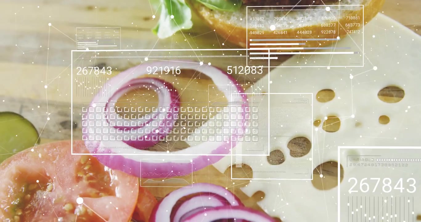 HUDが出現し、材料を追跡し、ステータスを更新しながら、分析のためにカメラが右下へスライドしていく。