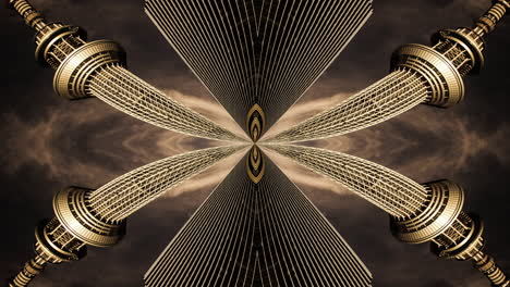 timelapse of tokyo city scene and skyline made into abstract fisheye tiny planet