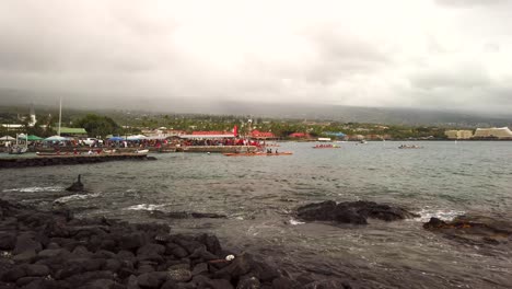 Canoe-race-start-in-distance-on-cloudy-day