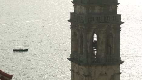 ancient bell tower over the sea