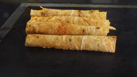 turkish pide or doner on a grill