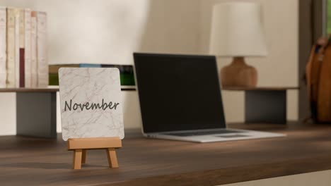 calendar on work desk showing november