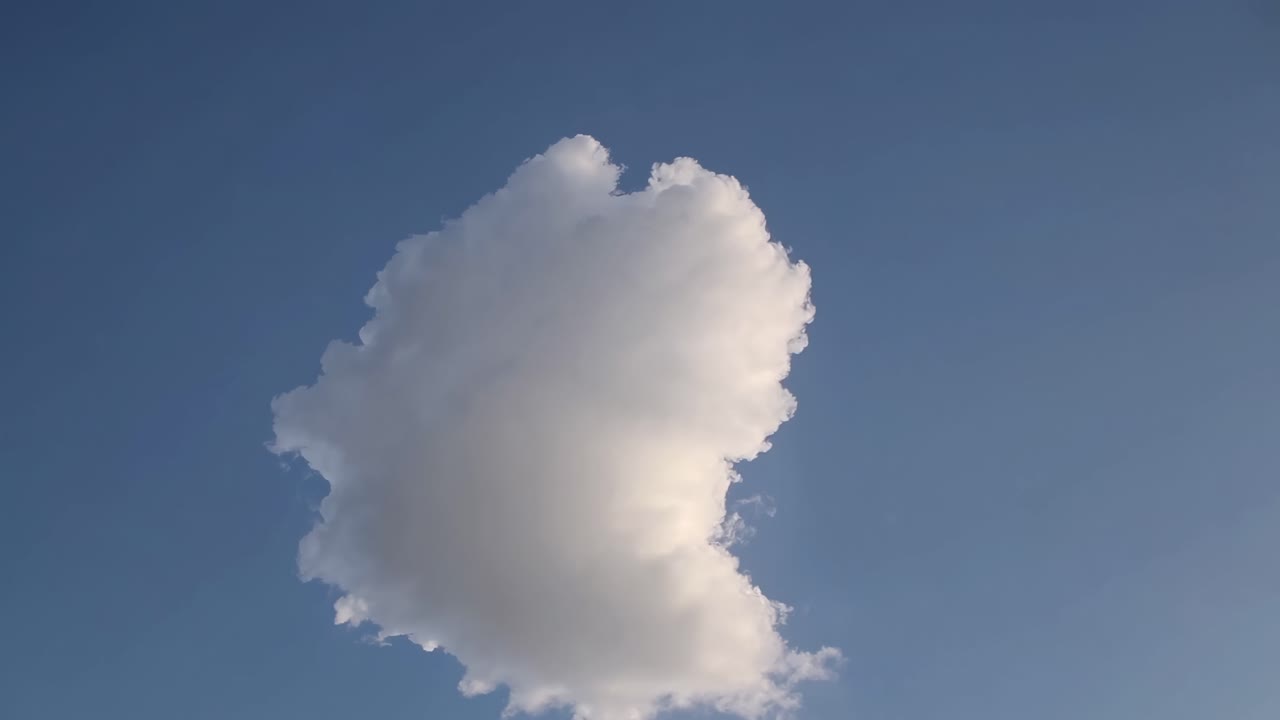 Fluffy Cumulus Cloud in Blue Sky