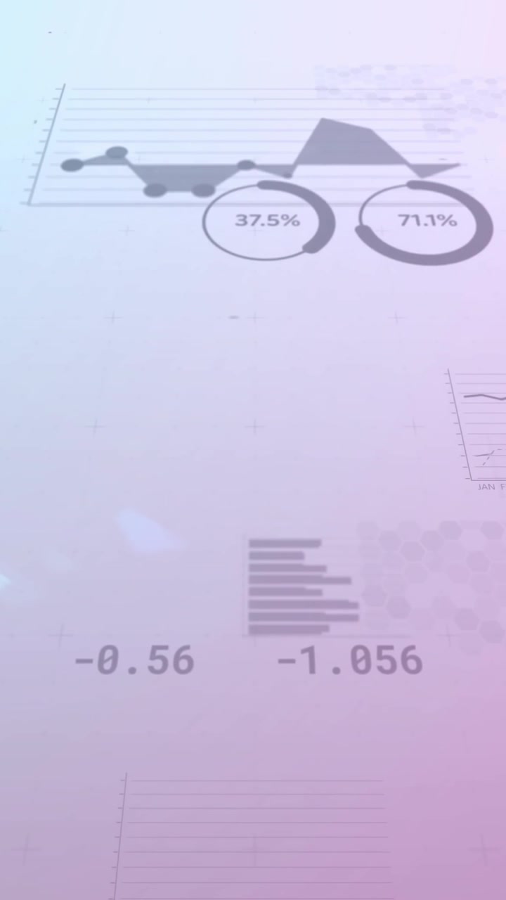 Animation af diagrammer og databehandling over aktiemarkedet
