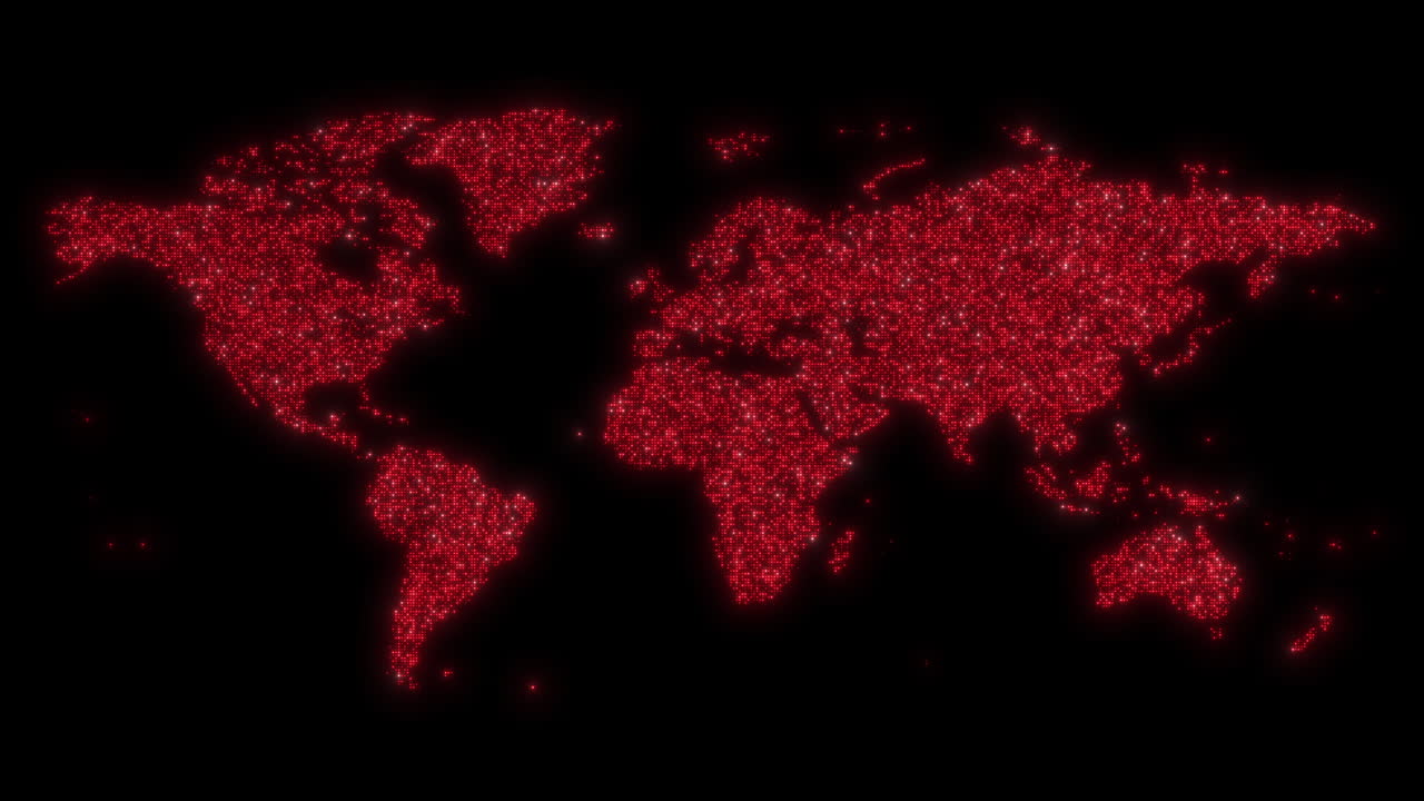 mapa del mundo con puntos rojos