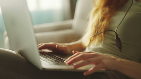 woman talking on online call