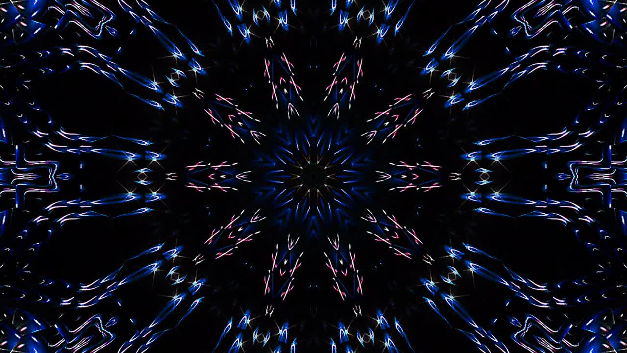 Abstract Kaleidoscope pattern with full colors. Magic mandala. 4k