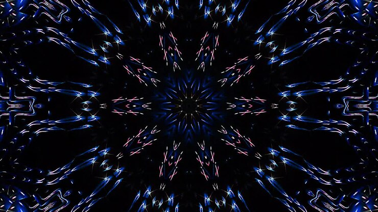 Abstract Kaleidoscope pattern with full colors. Magic mandala. 4k