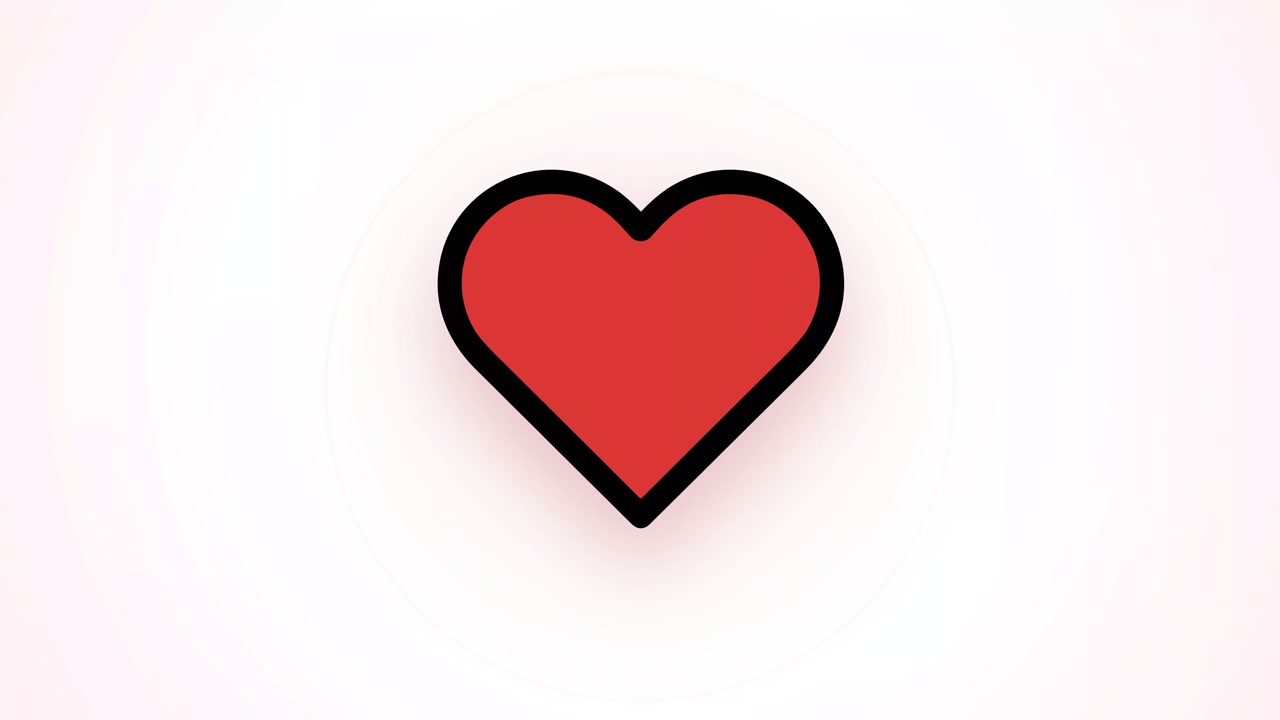 Cuore rosso animato pulsante su sfondo bianco