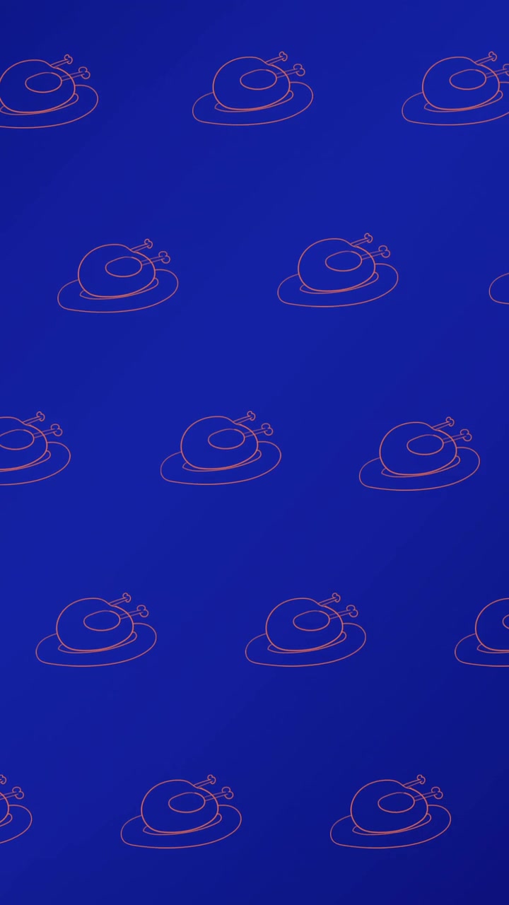 Animation of rows of outlined turkey illustrations on blue background