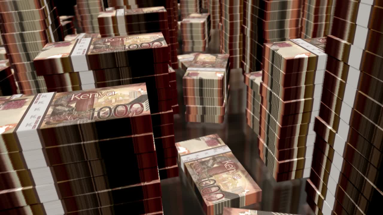 3d 비행 케냐 실링 화폐  루프 애니메이션