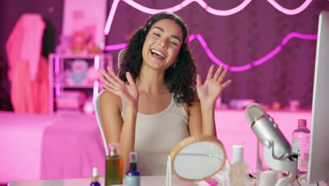 beauty vlogger in studio