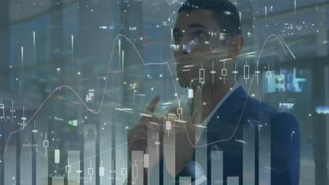 animación del procesamiento estadístico sobre el empresario y el paisaje urbano