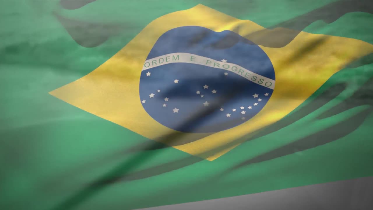 Animation af kristent kors og brasiliansk flag
