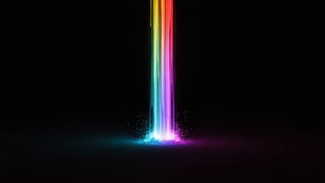 a spectacular display of vibrant colors flowing downward in a digital art representation, creating a mesmerizing visual experience in dark background