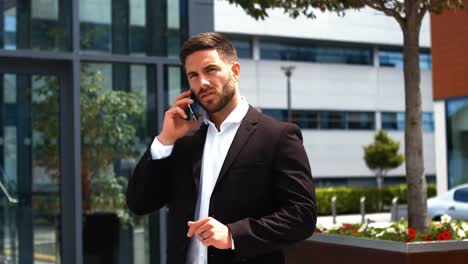 businessman talking on mobile phone