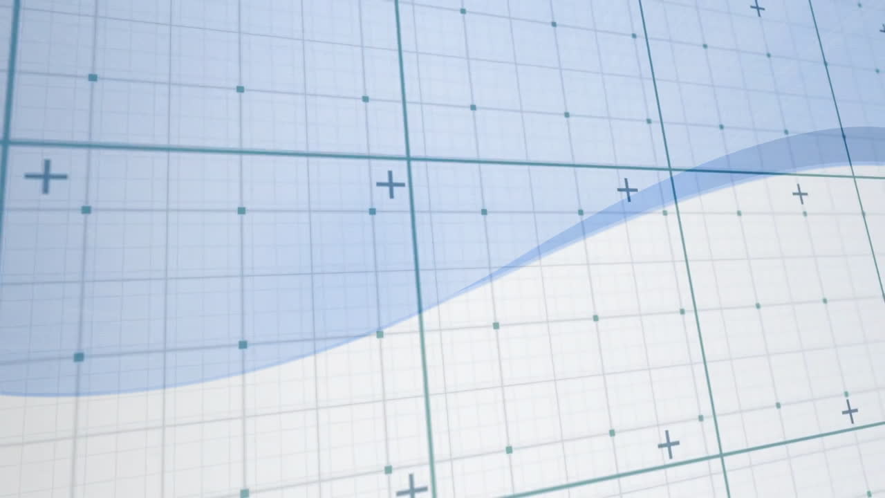 Graph with rising curve and grid lines, data analysis animation