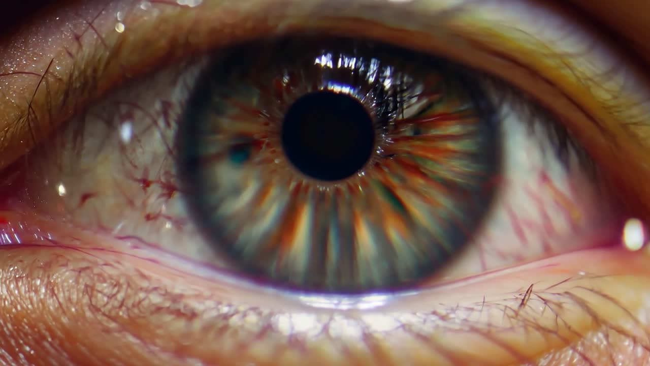 인간 눈의 클로즈업 매크로 사진