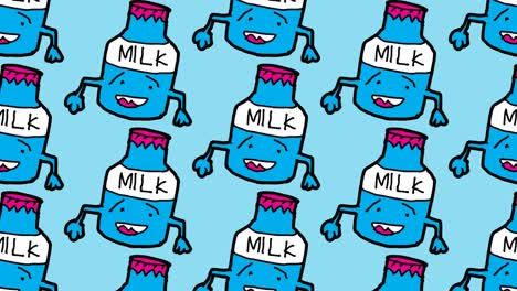 kids drawing pop art seamless background with theme of milk