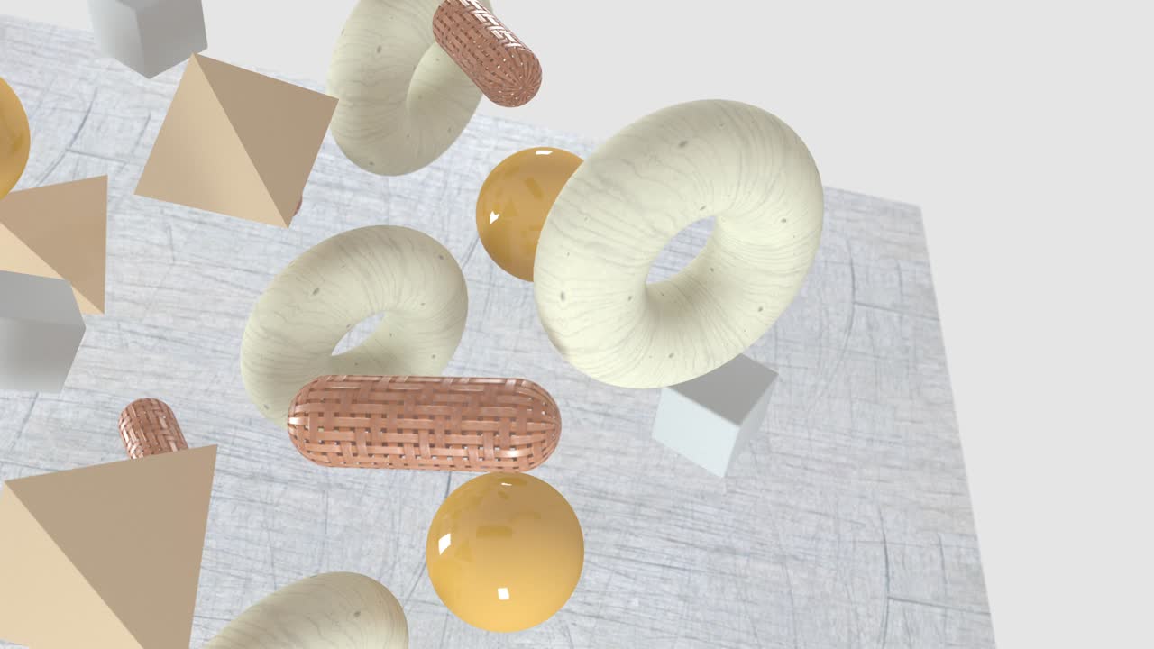 추상적인 3d 기하학적 모양, 4k 원활한 루프 애니메이션
