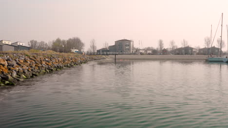 Aerial:-Harbour-and-vacation-park-during-hazy-spring-day