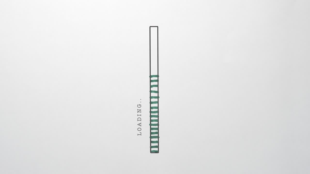 그 위에 초록색 선이 있는 로딩 진행 바