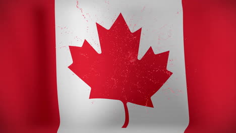 animation of fireworks exploding over flag of canada