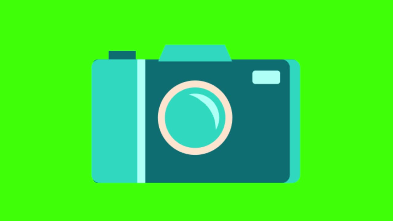 icono de una cámara para fotos de boda en la pantalla verde