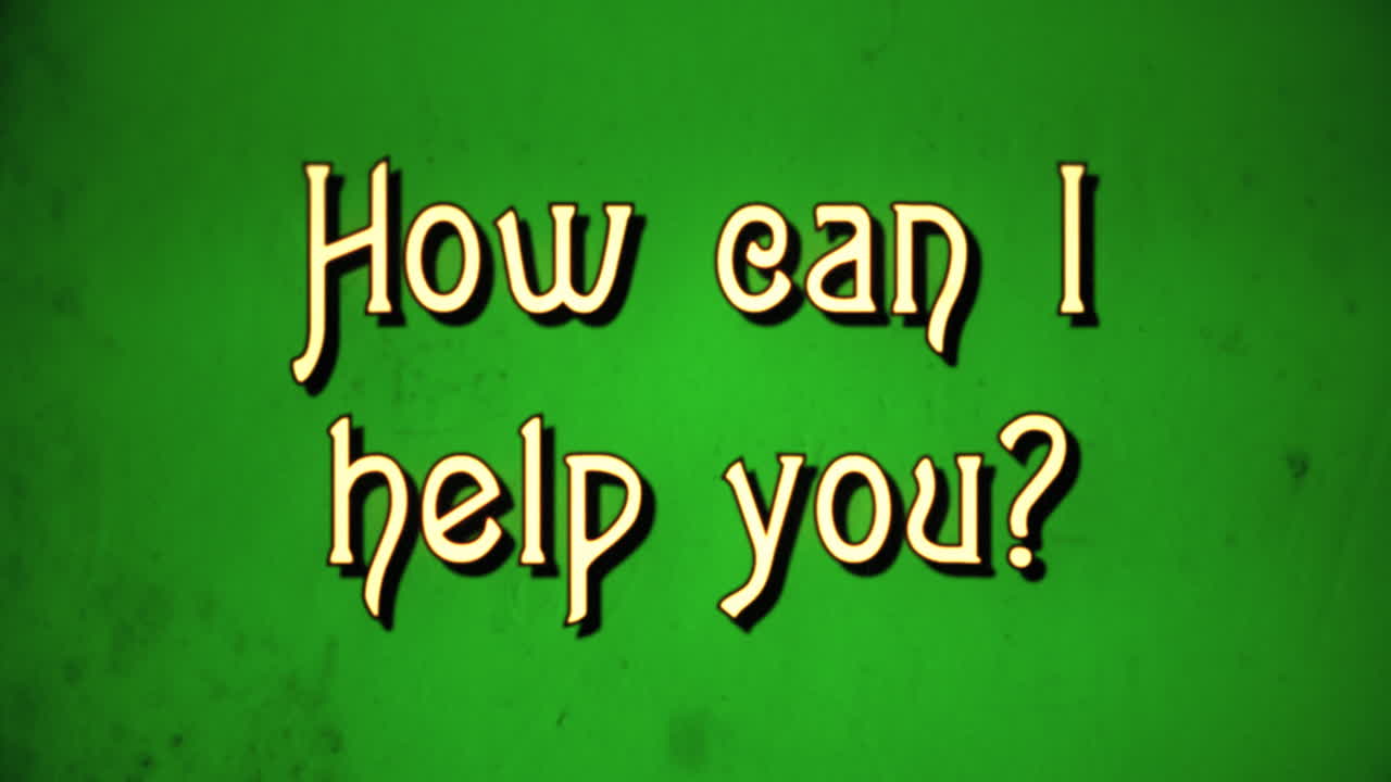 문자 메시지, 멋진 레트로 폰트, 1970년대 손상된 영화 스타일, 문자 확대 애니메이션과 함께 나타납니다.