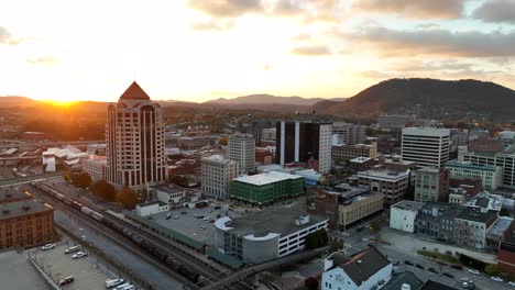 roanoke during golden hour autumn sunset