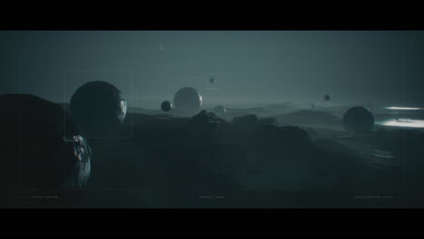 alien planet landscape with monitoring