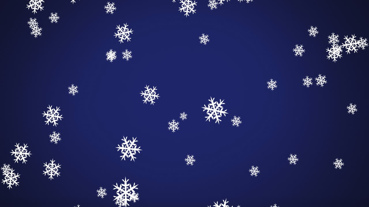 Animation off falling snow over dark background