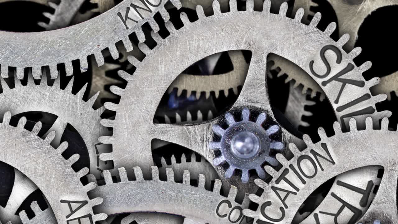 ruedas dentadas con concepto de entrenamiento de habilidad