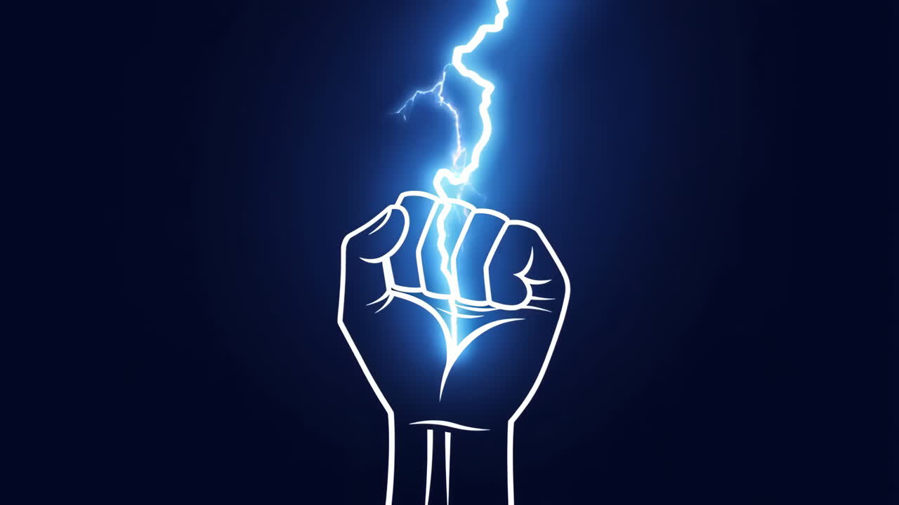 Fist with Lightning Bolt
