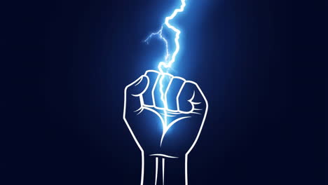 fist with lightning bolt