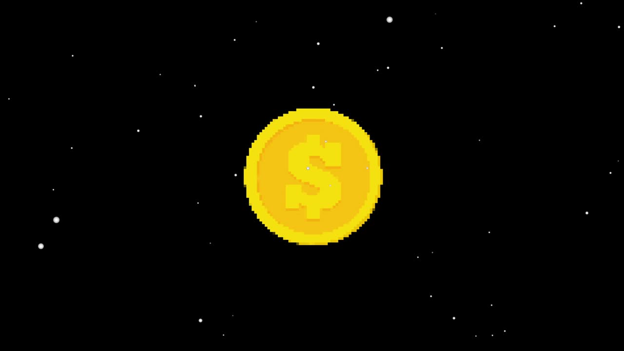 픽셀 달러 동전 오류 아이콘 애니메이션