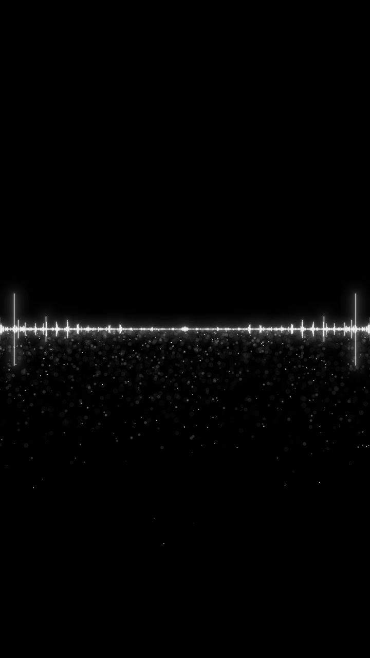 White audio wave particle background glowing sound spectrum black empty space and sparkling dot