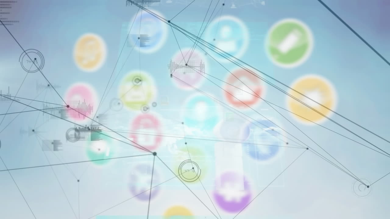 연결 네트워크를 통해 아이콘의 애니메이션