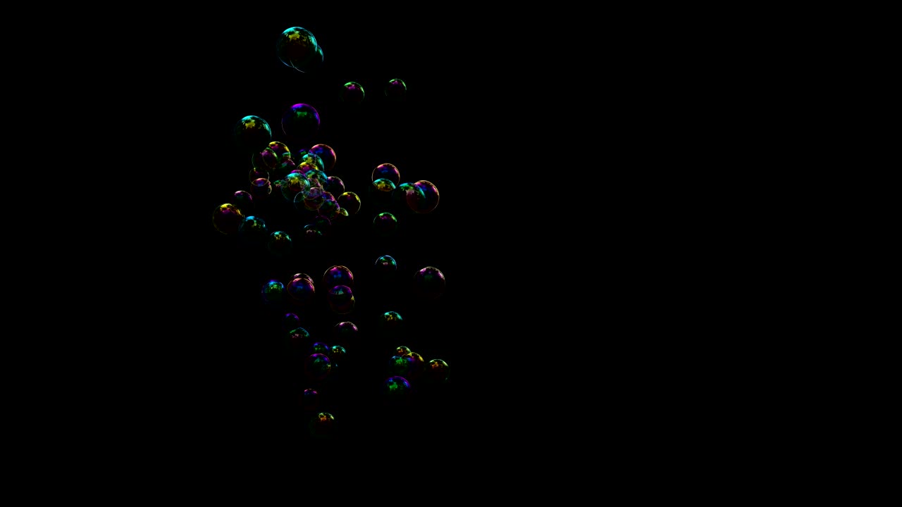 Blowing soap bubbles and popping at the end