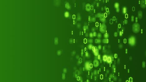 pantalla de color verde con código de número digital
