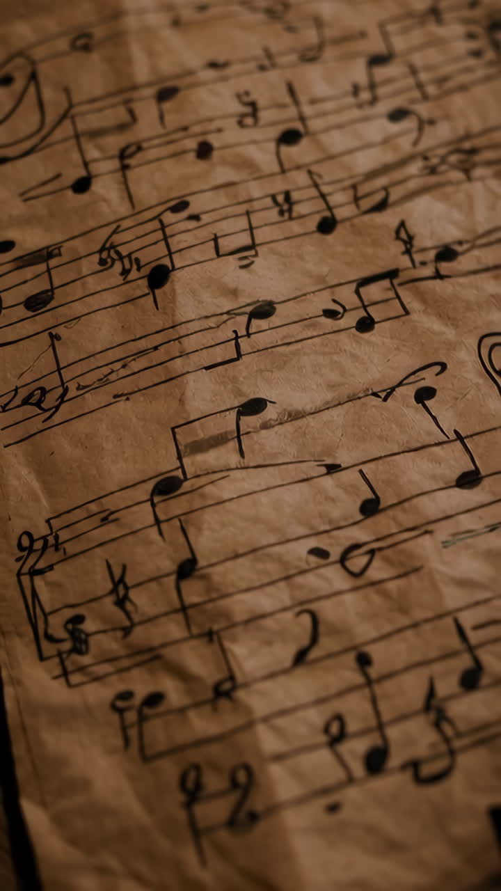 Close-up of Vintage Sheet Music